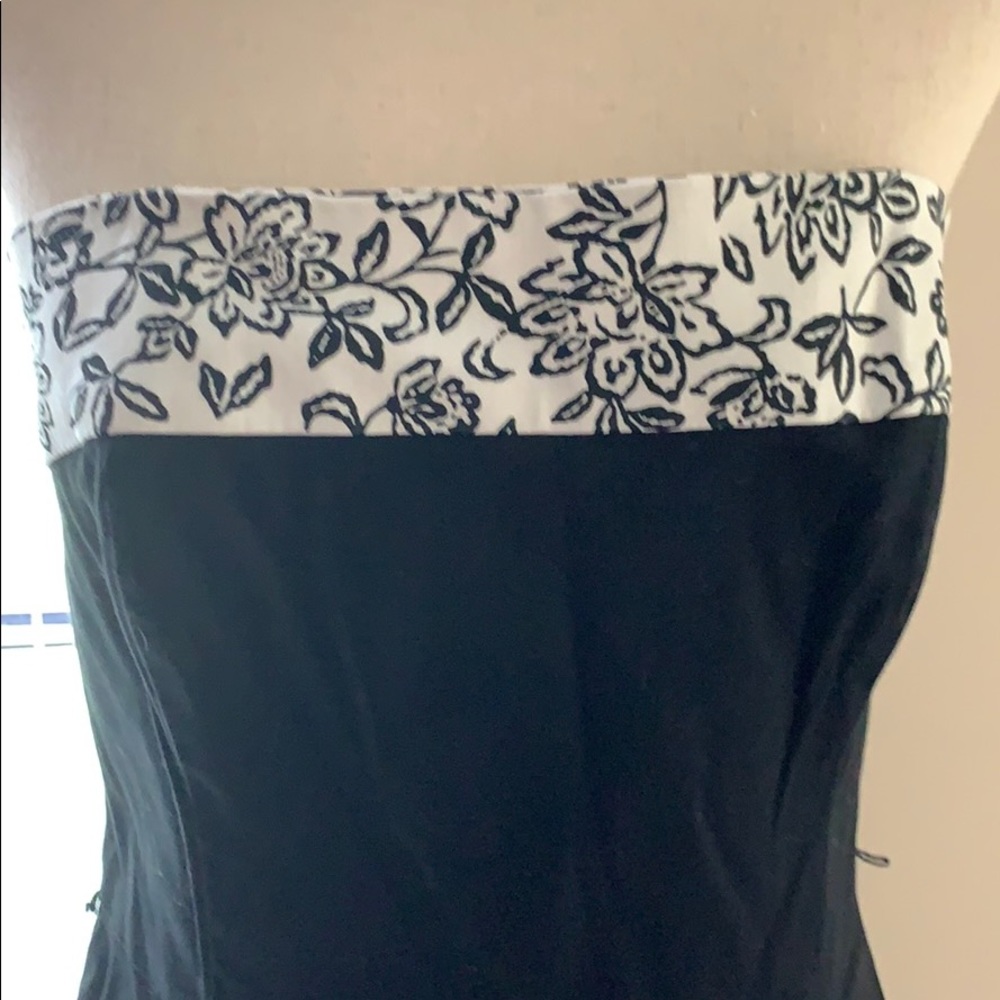 White House Black Market Strapless Mid Length Dress Semi Formal party black 10 - Picture 5 of 9